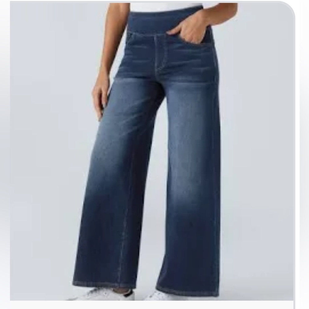 HALARA Dark Blue Flare Jeans